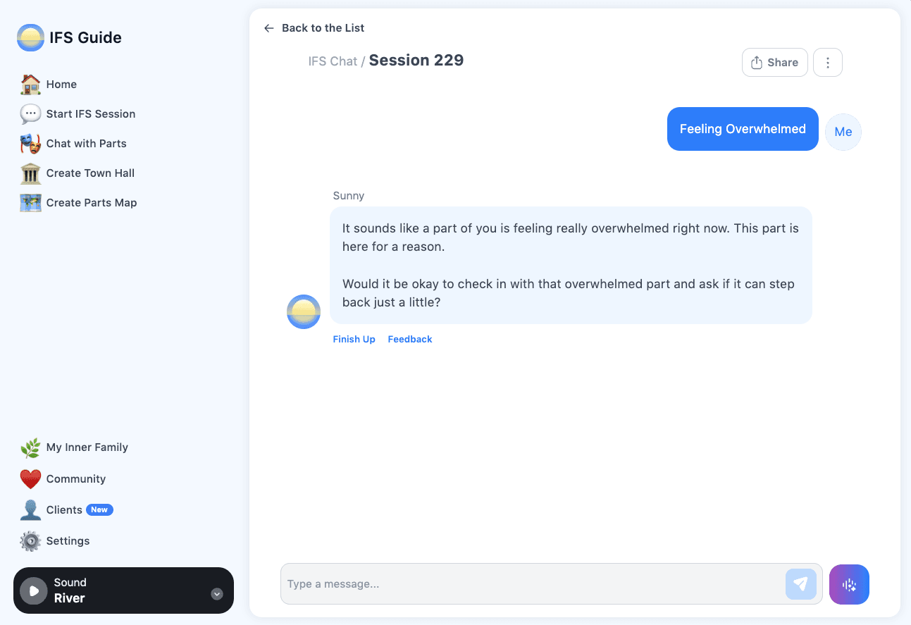 Reflective Text Sessions web screenshot
