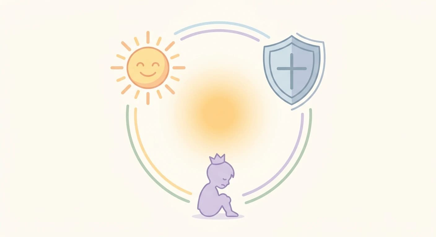 A simple visual reminder: positivity, protection, sadness, and Self can all be present in the same inner system.