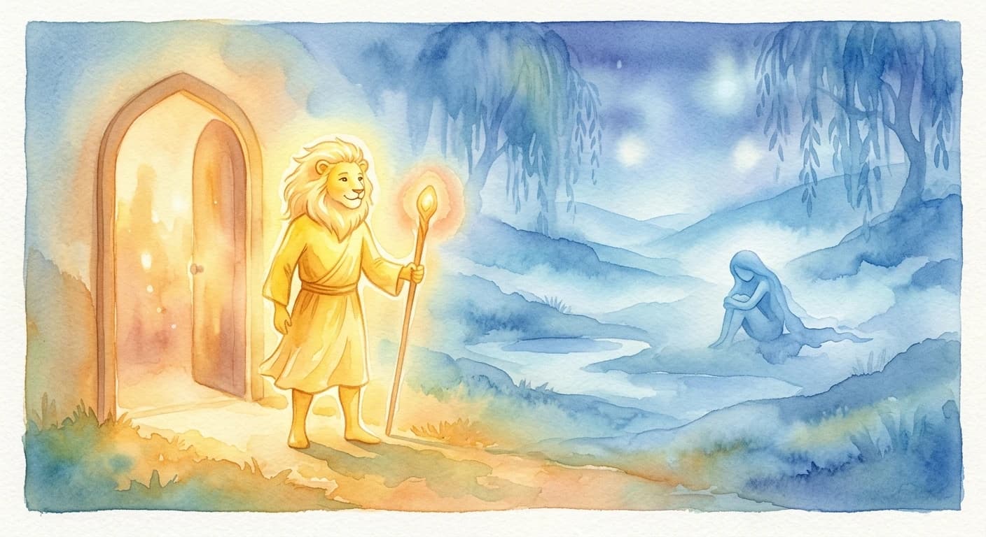 A gentle image of the Positivity Part holding light while sadness waits to be seen.