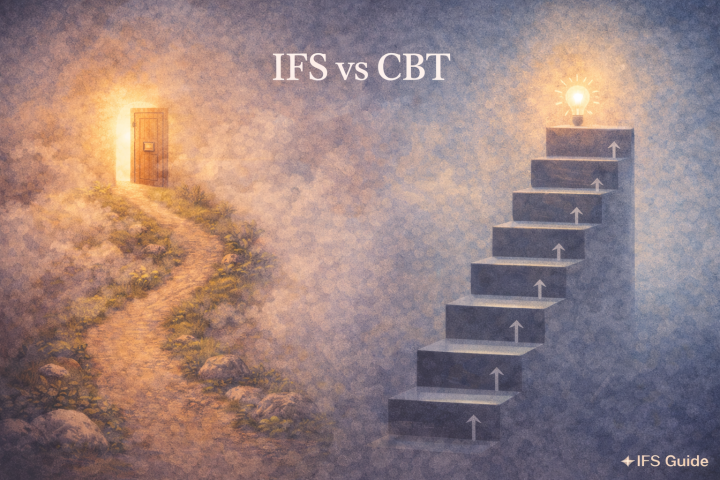 IFS vs CBT comparison showing two approaches to therapy